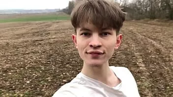 Play Young cute boy stroking real big dick outdoor / boy orgasm / monster cock